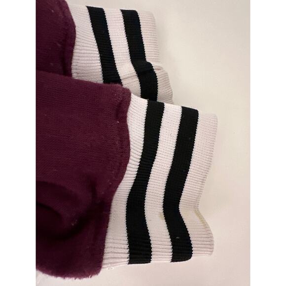 Harry Potter Hogwarts Sweatshirt Sz L Large Licensed Maroon Red Burgundy Stripes - Picture 4 of 4